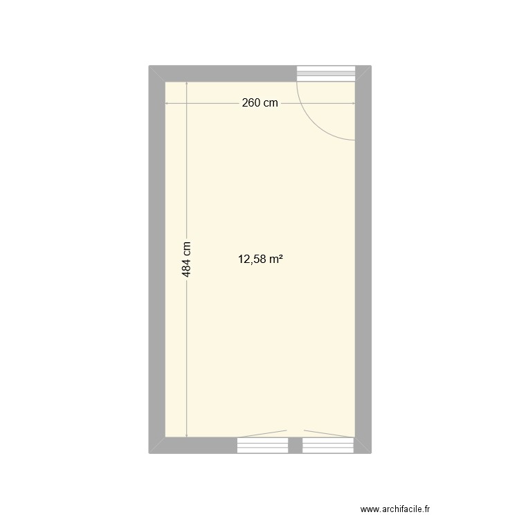 Bulle de confinement. Plan de 1 pièce et 13 m2