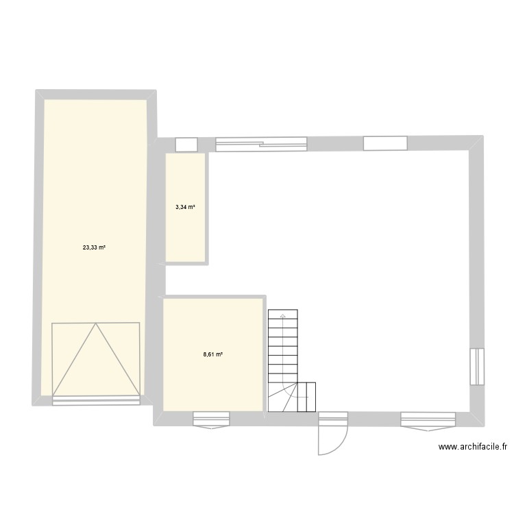 NOUVOITOU1. Plan de 3 pièces et 35 m2