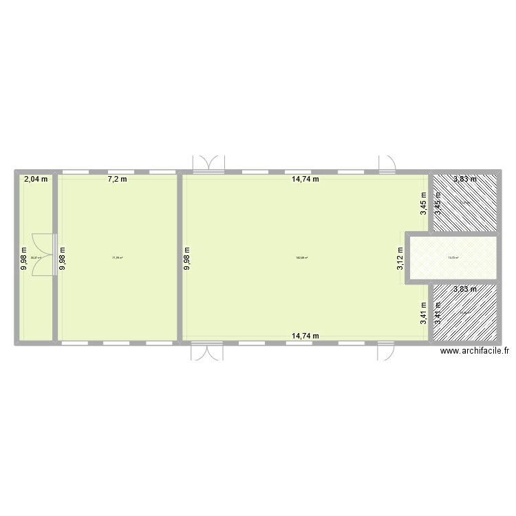 TEMPLE DE LA LOUANGE monkoto. Plan de 6 pièces et 275 m2