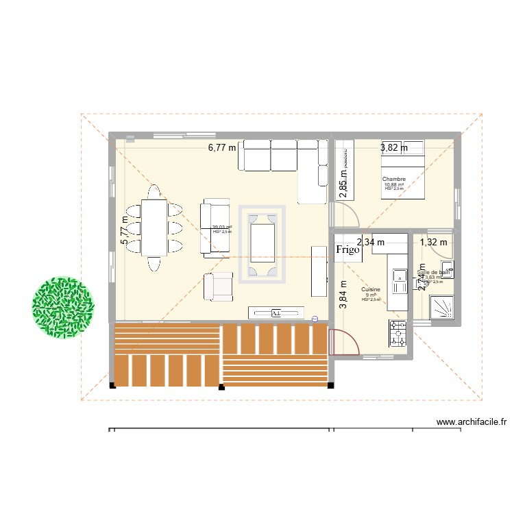 exo1. Plan de 4 pièces et 63 m2
