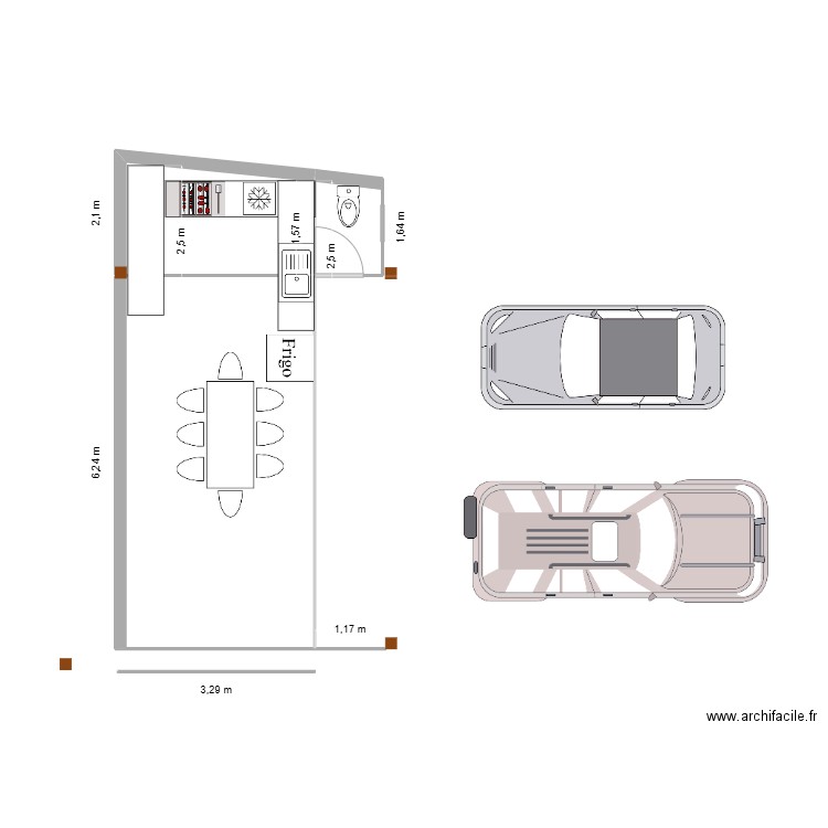 EXT GARAGE. Plan de 3 pièces et 27 m2