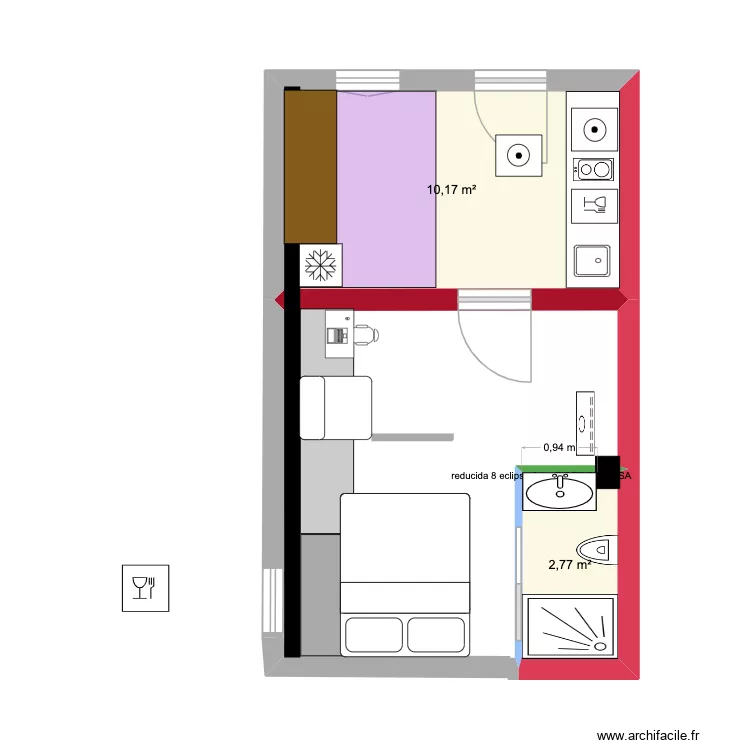 bnkr2. Plan de 2 Pièces et 13 m² bnkr2. Plan de 2 Pièces et 13 m²