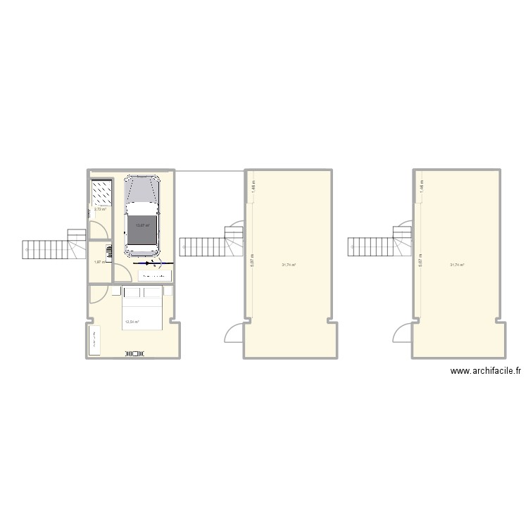 Garage 1. Plan de 6 pièces et 94 m2