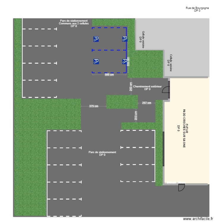 stationnement PADD CRECHES SUR SAONE APRES TRAVAUX. Plan de 3 pièces et 799 m2