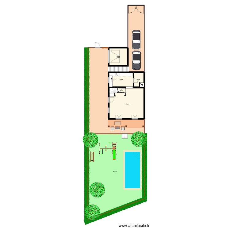 abou kamar. Plan de 18 pièces et 407 m2