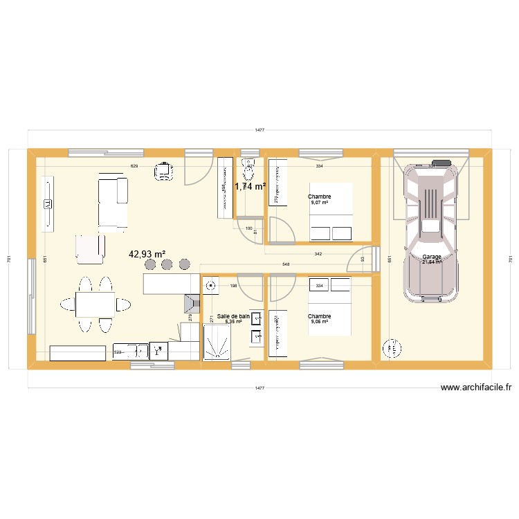 Plain_pied_65. Plan de 0 pièce et 0 m2 Plain_pied_65. Plan de 0 pièce et 0 m2
