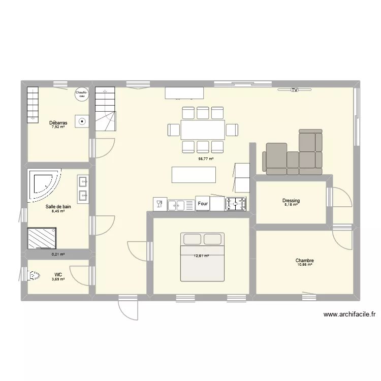 maison 2. Plan de 8 Pièces et 106 m²
