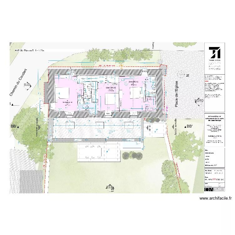 R+1 Escande. Plan de 