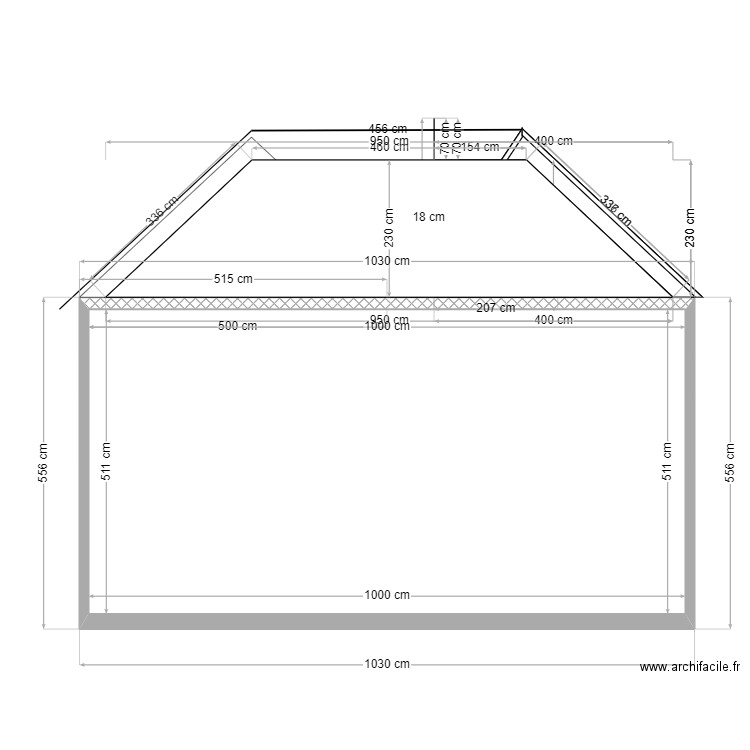 maison Douvres 73m² / plan coupe 3. Plan de 1 pièce et 51 m2