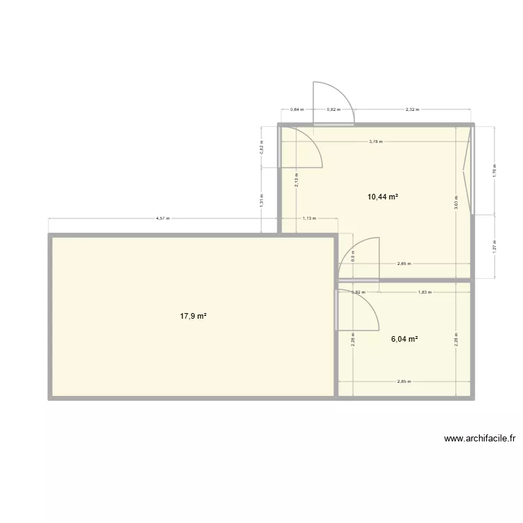 RDC Loann. Plan de 3 Pièces et 34 m² RDC Loann. Plan de 3 Pièces et 34 m²