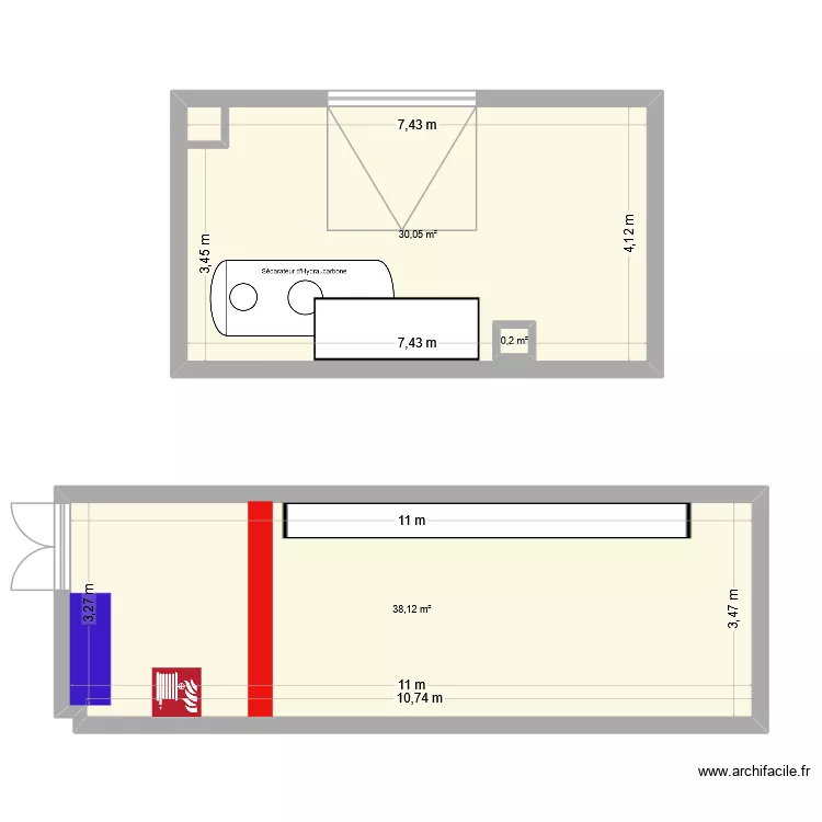 local boue. Plan de 3 et 69 m² local boue. Plan de 3 et 69 m²