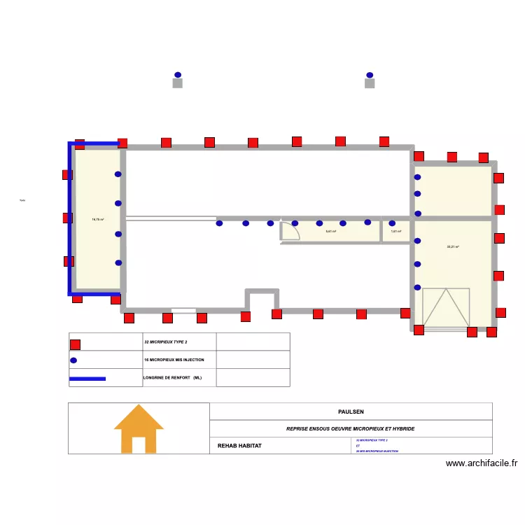 PAULSEN. Plan de 4  et 57 m²