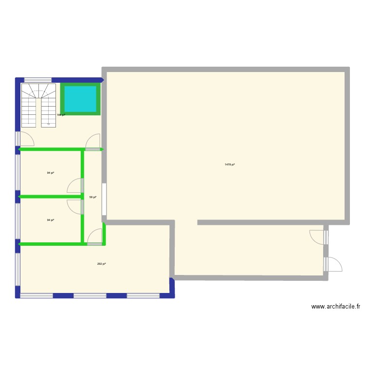 225 Seigneuriale agrand SS ascenseur. Plan de 6 pièces et 205 m2