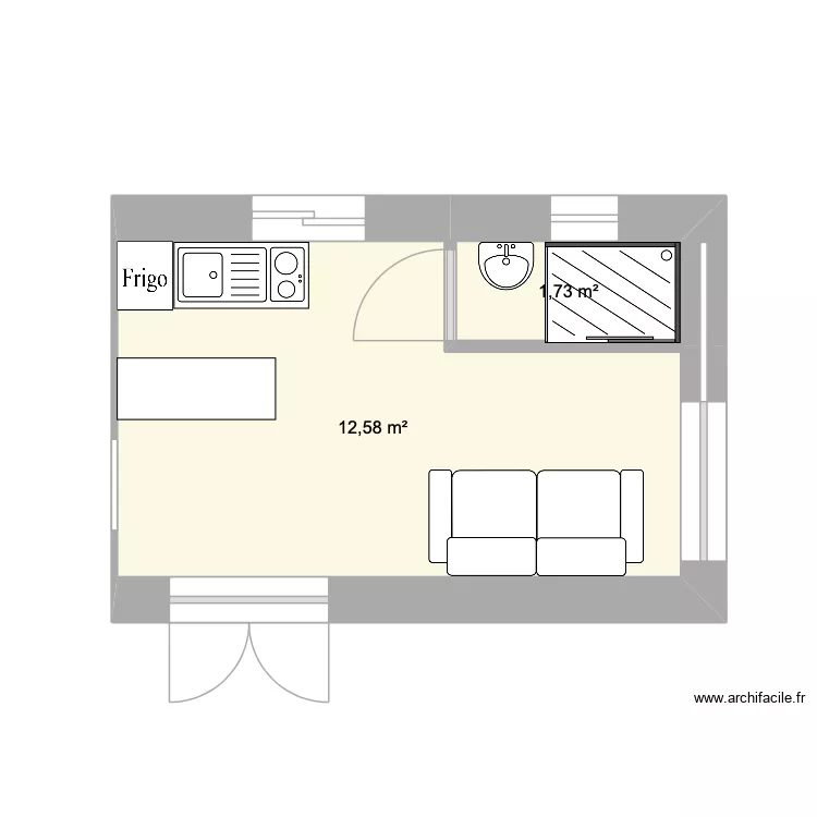Dune 2. Plan de 2  et 14 m²