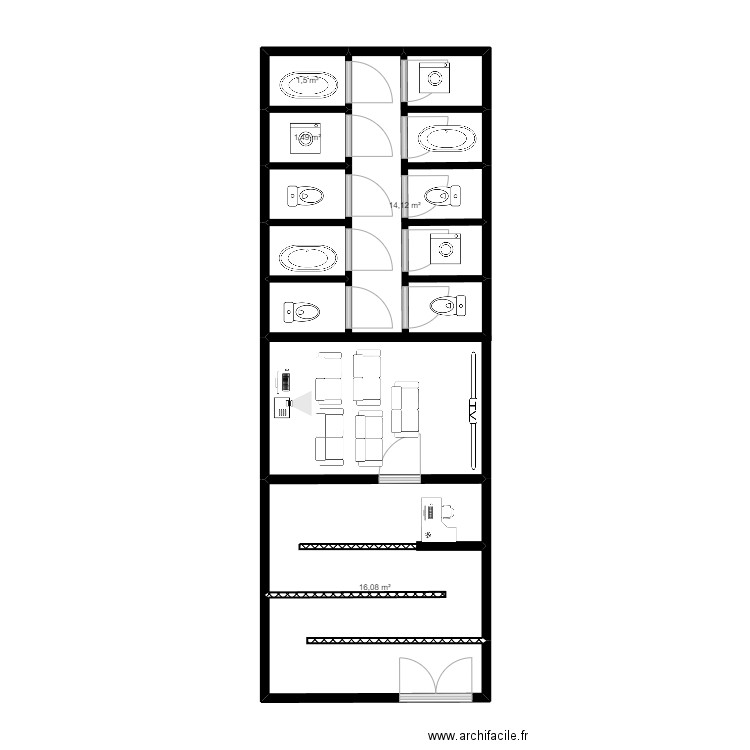 oui. Plan de 5 pièces et 36 m2