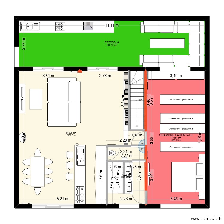 V3 BAR. Plan de 10 pièces et 202 m2