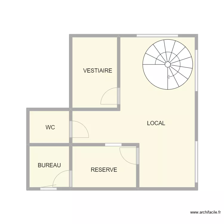 SURAUX RDC. Plan de 5  et 27 m²
