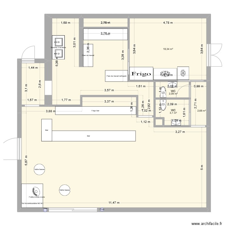 Yacht V1. Plan de 7 pièces et 124 m2
