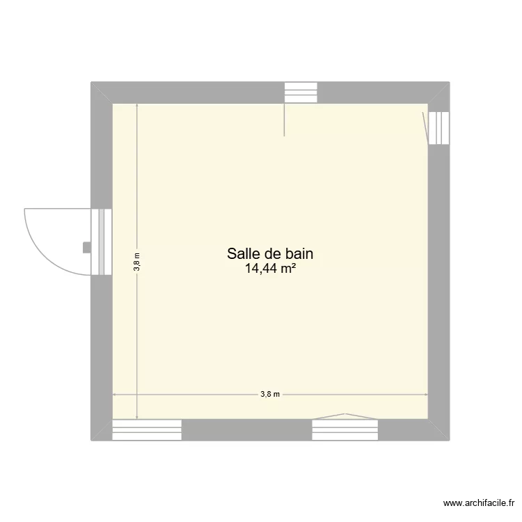 puy besseau sdb. Plan de 1  et 14 m²