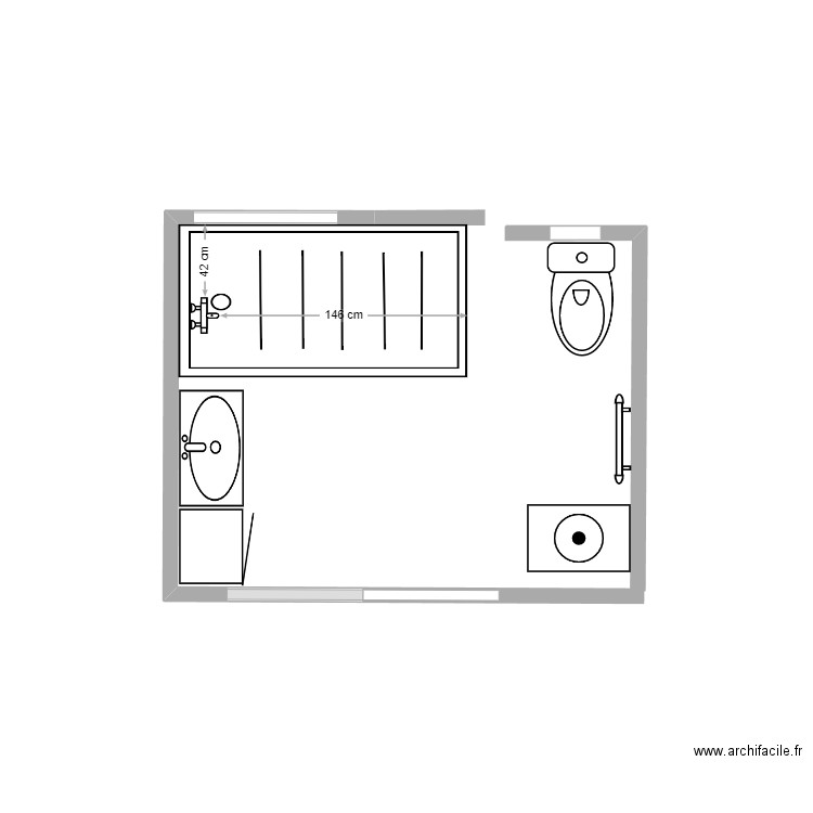 Sdb_Minou_V2. Plan de 0 pièce et 0 m2