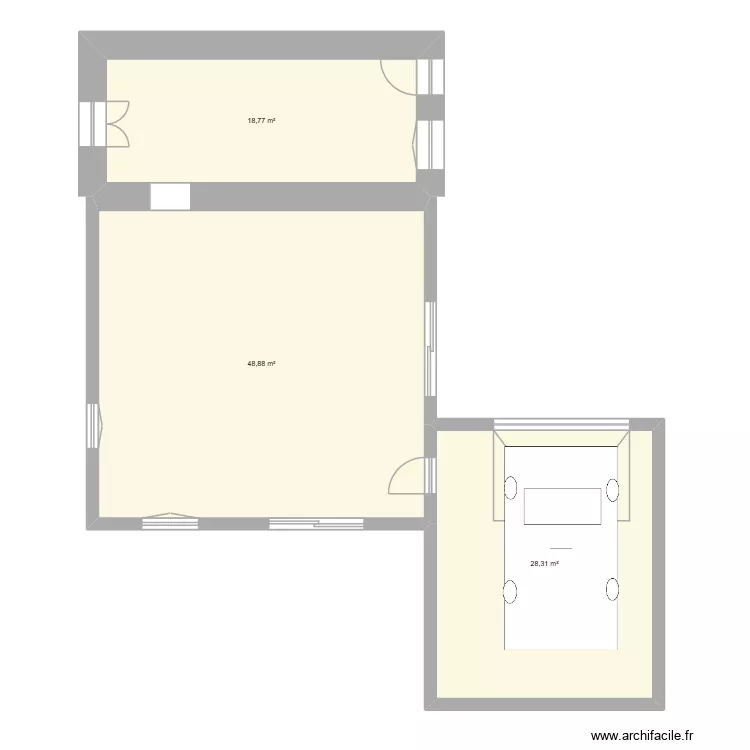 MAISON AVEC GARAGE petit. Plan de 3  et 96 m²