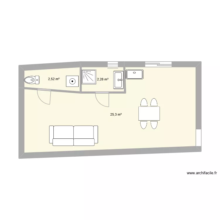 APPARTEMENT DU BAS MAGALAS. Plan de 3 pièces et 30 m²