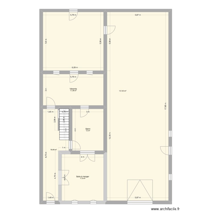 maison Leuze. Plan de 5 pièces et 201 m2