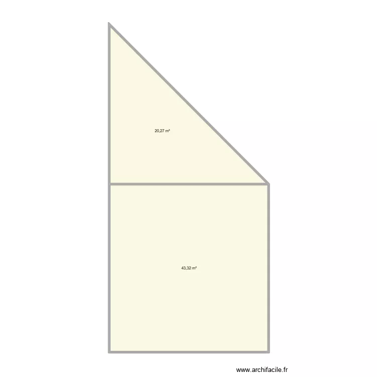 2 essai. Plan de 2 pièces et 64 m²