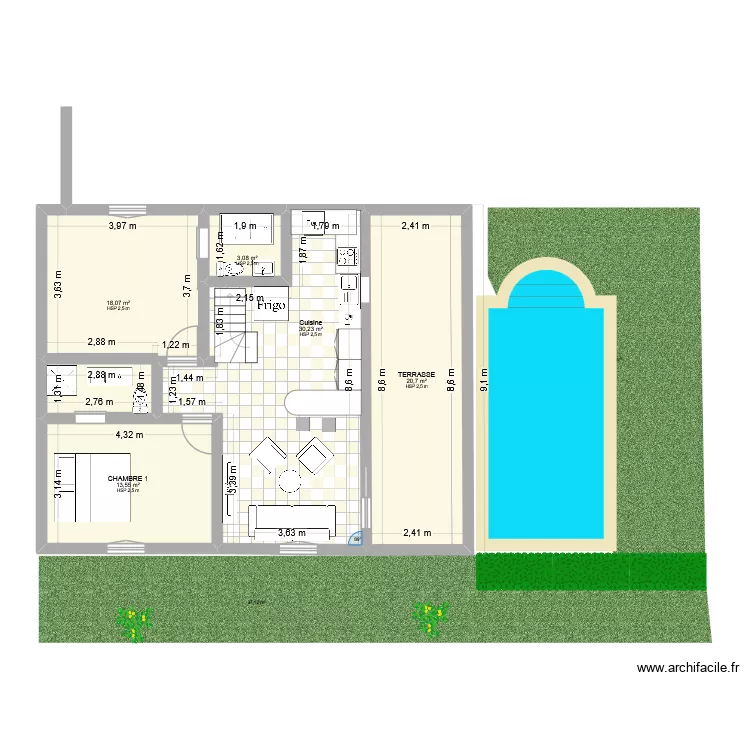 VAUCLIN 1. Plan de 5  et 86 m²