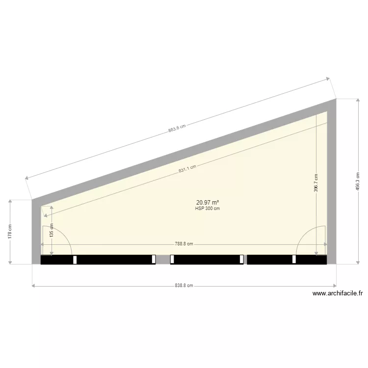 teufik. Plan de 1  et 21 m²