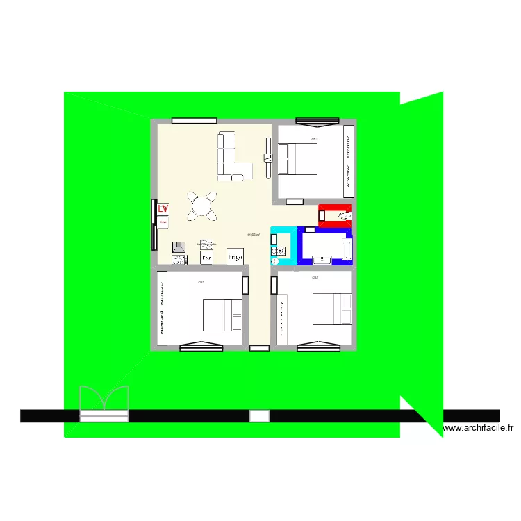 sancho. Plan de 7  et 150 m²