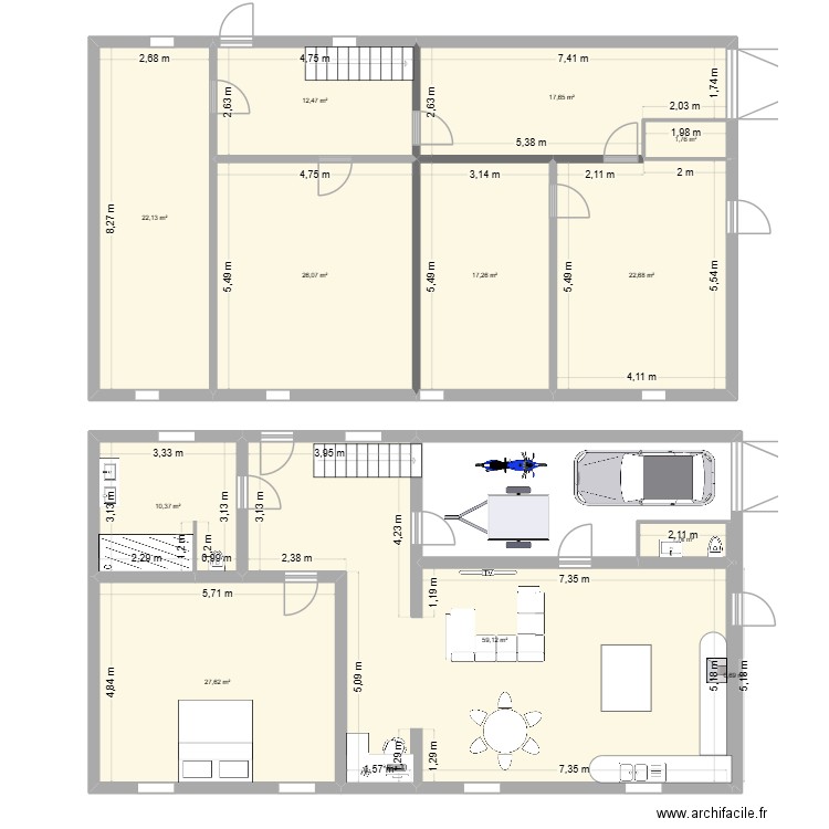 FERME 100K 2. Plan de 12 pièces et 220 m2