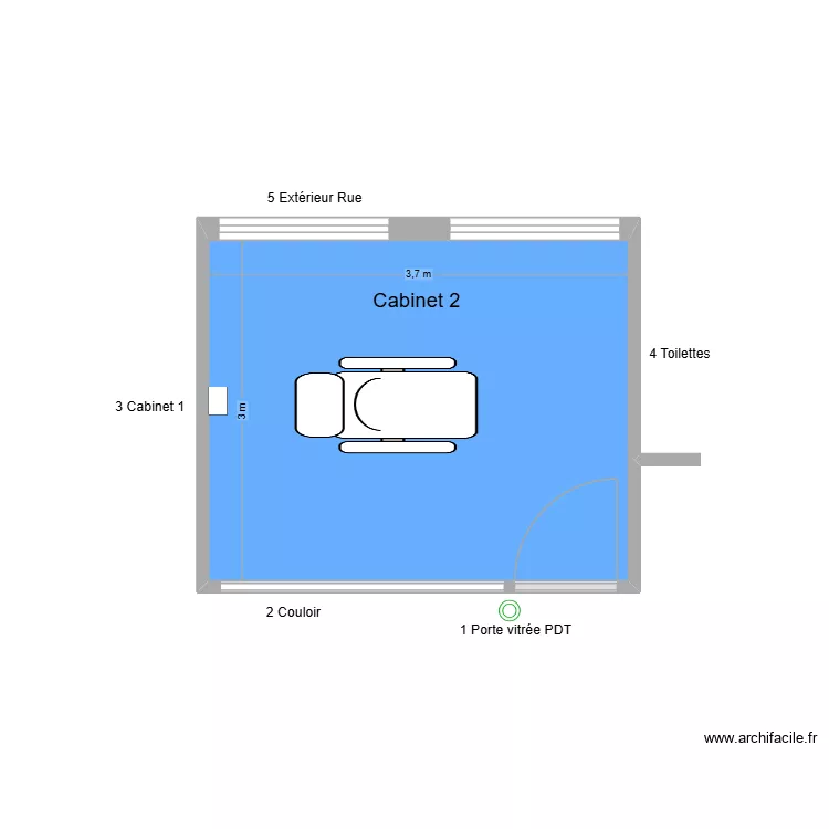 31729 Cabinet 2. Plan de 1  et 11 m²