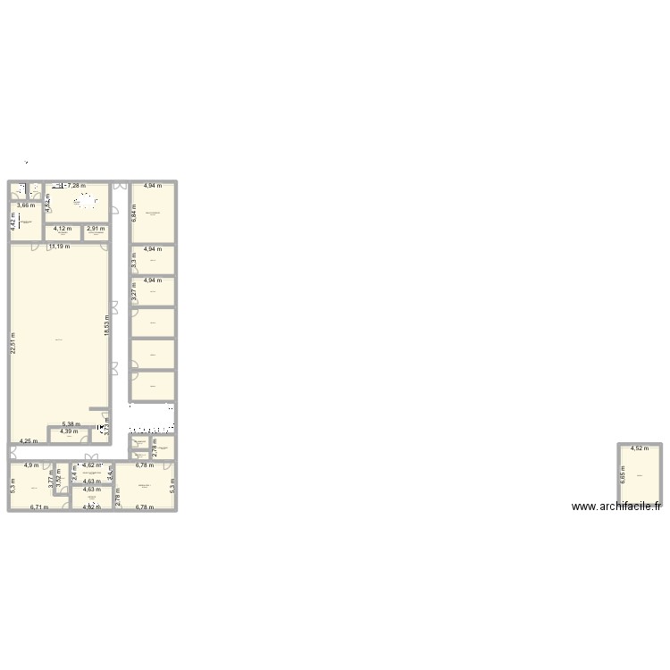 Projet Aurore. Plan de 23 pièces et 569 m2