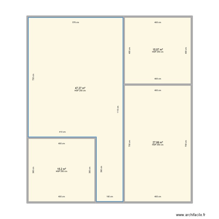 Mazamet. Plan de 4 pièces et 106 m2