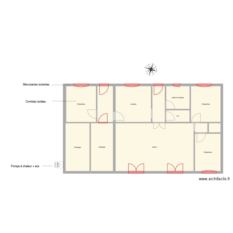 batailler étape 1. Plan de 12 pièces et 104 m2