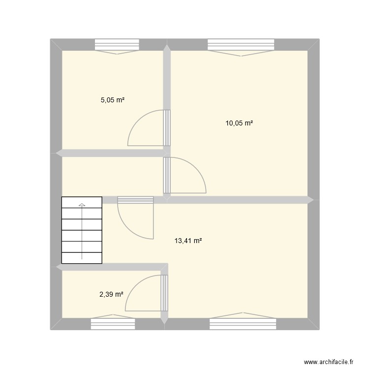 Square chauré second etage. Plan de 4 pièces et 31 m2