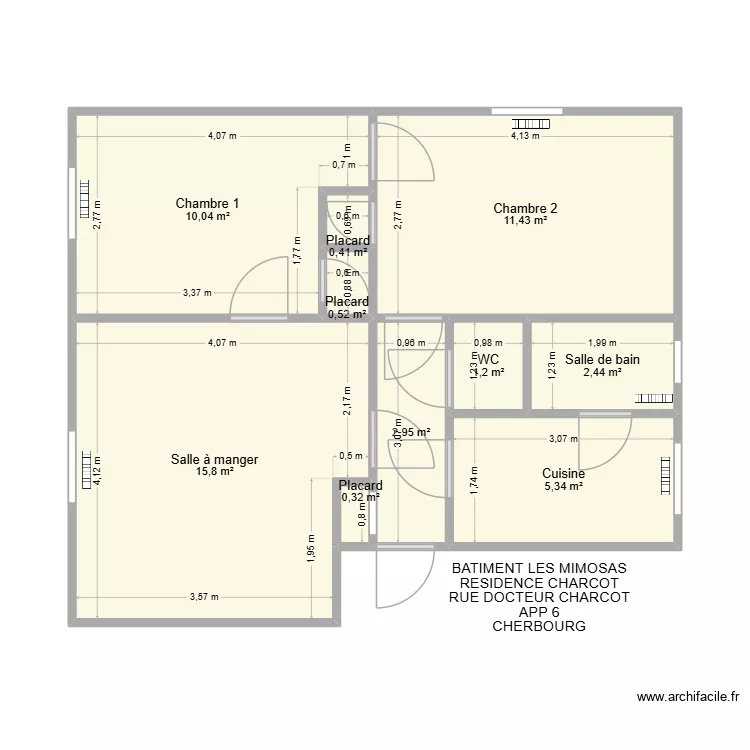 BAT MIMOSAS APP6. Plan de 10  et 50 m²