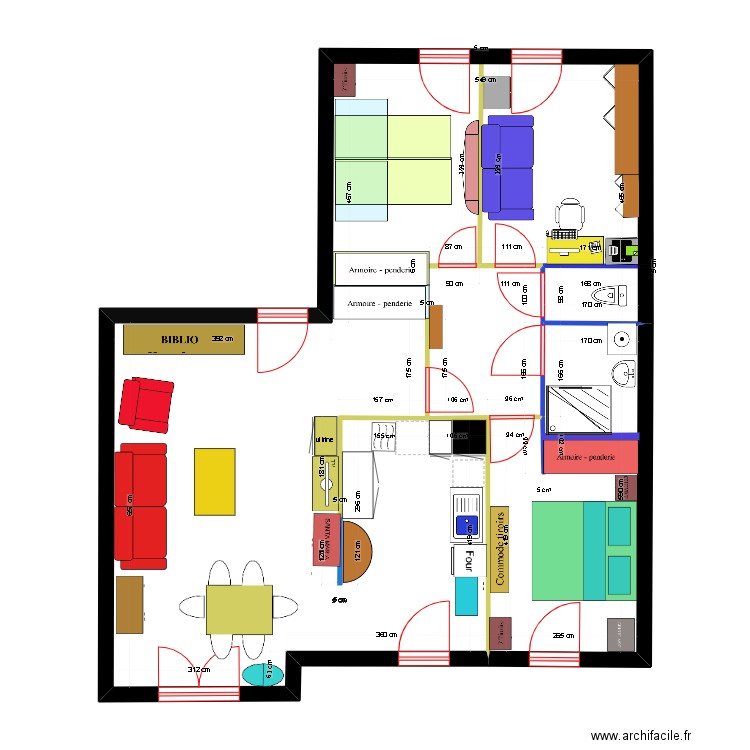 FEVRIER 25. Plan de 2 pièces et 82 m2