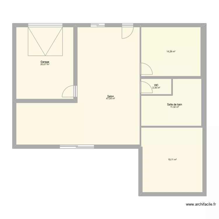 Prunelli. Plan de 6  et 130 m²