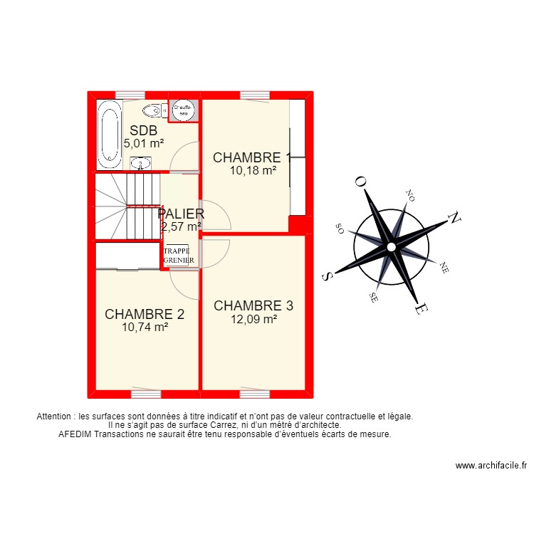 BI 17538 - . Plan de 16 pièces et 114 m2