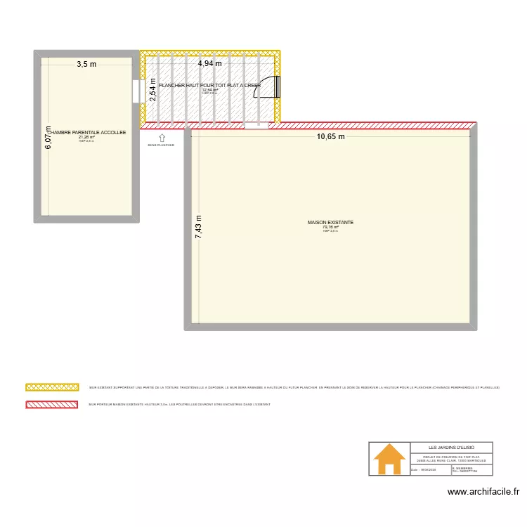 PLAN TOIT PLAT. Plan de 