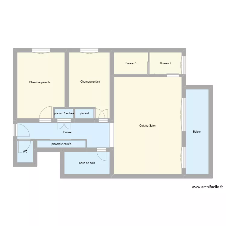Appartement apr&egrave;s r&eacute;no - final. Plan de 