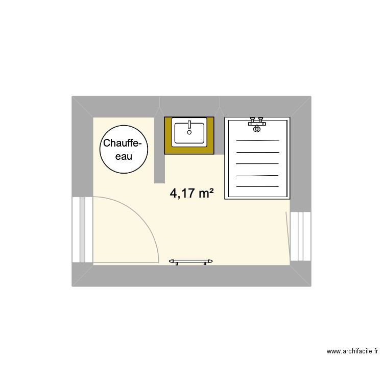 salle de bain. Plan de 1 pièce et 4 m2