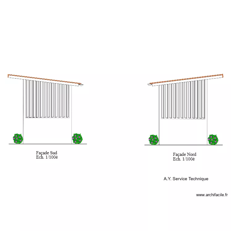Abri bus (Gare routi&egrave;re). Plan de 