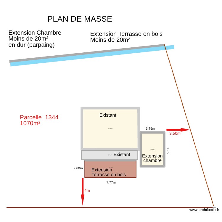 plan de masse général. Plan de 4 pièces et 94 m2