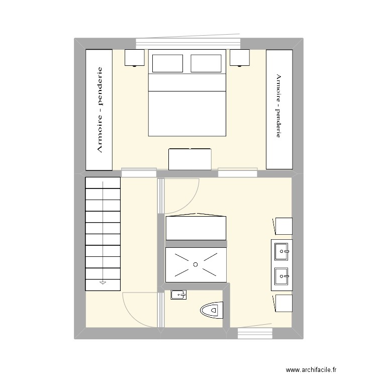 Plan 2ème Incourt 3. Plan de 3 pièces et 29 m2