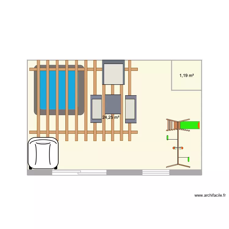 TERASSE AMENAGE 1. Plan de 2 et 25 m² TERASSE AMENAGE 1. Plan de 2 et 25 m²