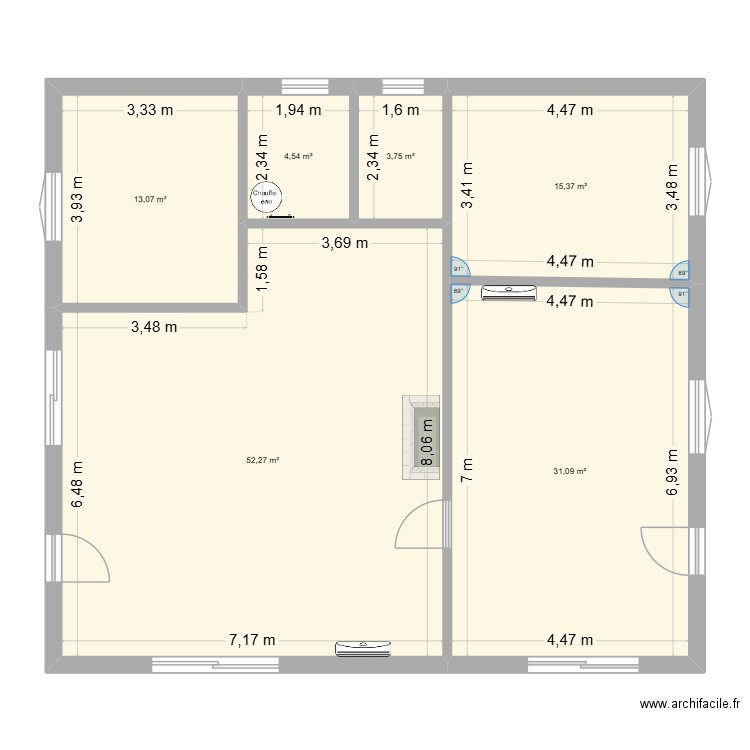 AUPS RE 2020. Plan de 6 pièces et 120 m2