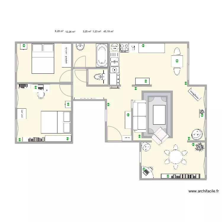 VINZ. Plan de 5  et 70 m²